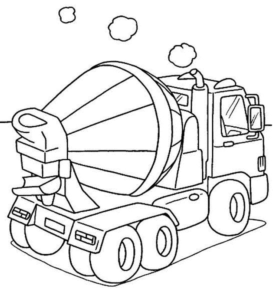 Coloriage d'un camion en pleine route avec des montagnes en arrière-plan