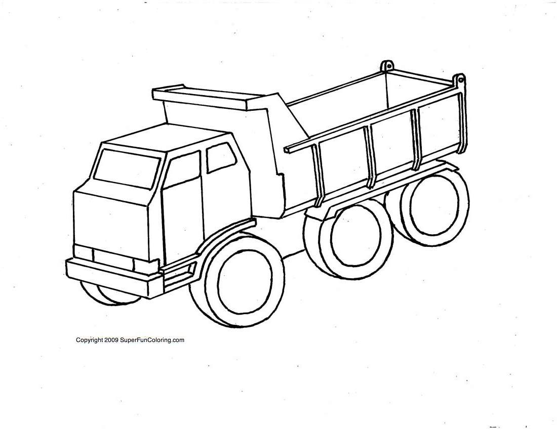 Coloriage d'un camion transportant des marchandises sur une route