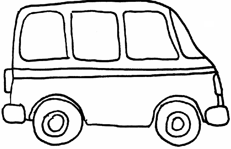 Coloriage d'une camionnette sur un fond simple
