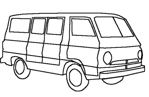 Coloriage d'une camionnette sur un fond simple