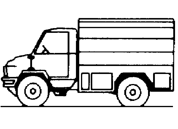 Coloriage d'une camionnette sur une route ensoleillée