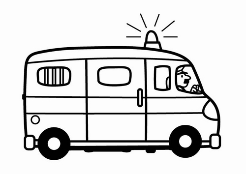 Coloriage d'une camionnette sur un chemin de campagne