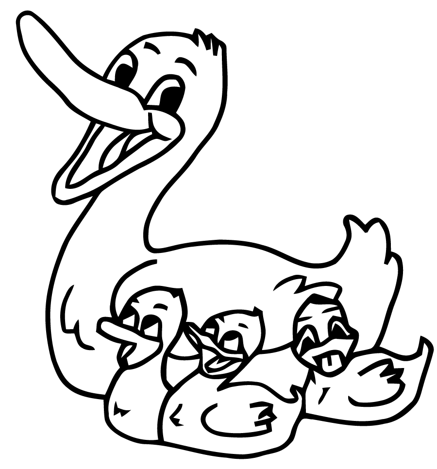 Coloriage d'un canard nageant paisiblement sur l'eau