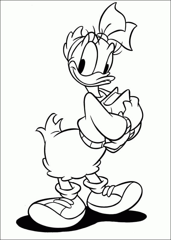 Coloriage d'un canard nageant dans un étang