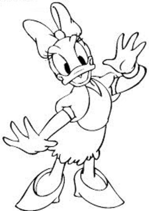 Coloriage de canard nageant paisiblement sur l'eau