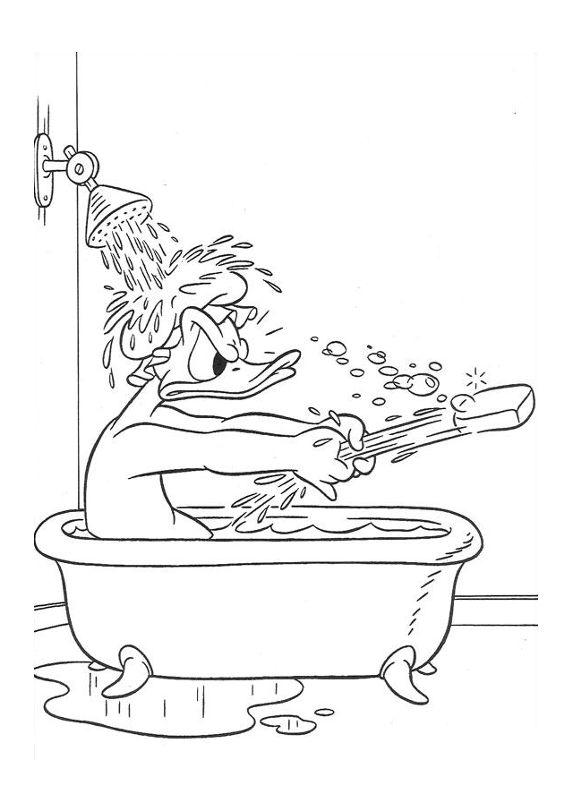 Coloriage d'un canard flottant paisiblement sur l'eau