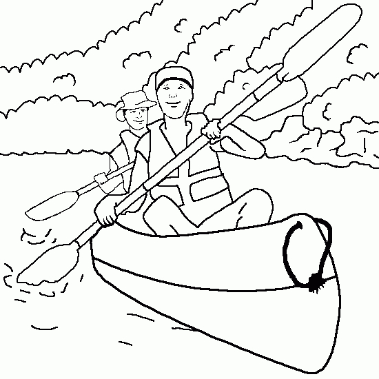 Un canot en pleine navigation sur un lac paisible