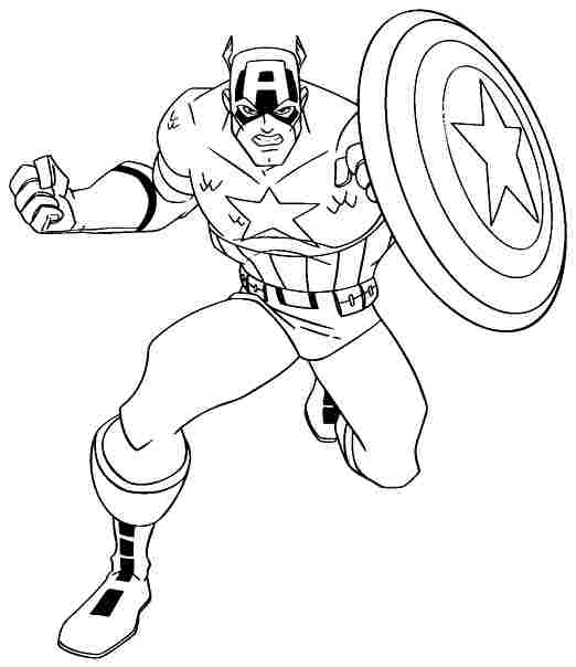 Captain America en pleine action avec son bouclier sur fond dynamique