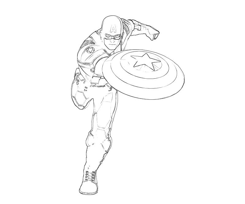 Captain America en pleine action avec son bouclier