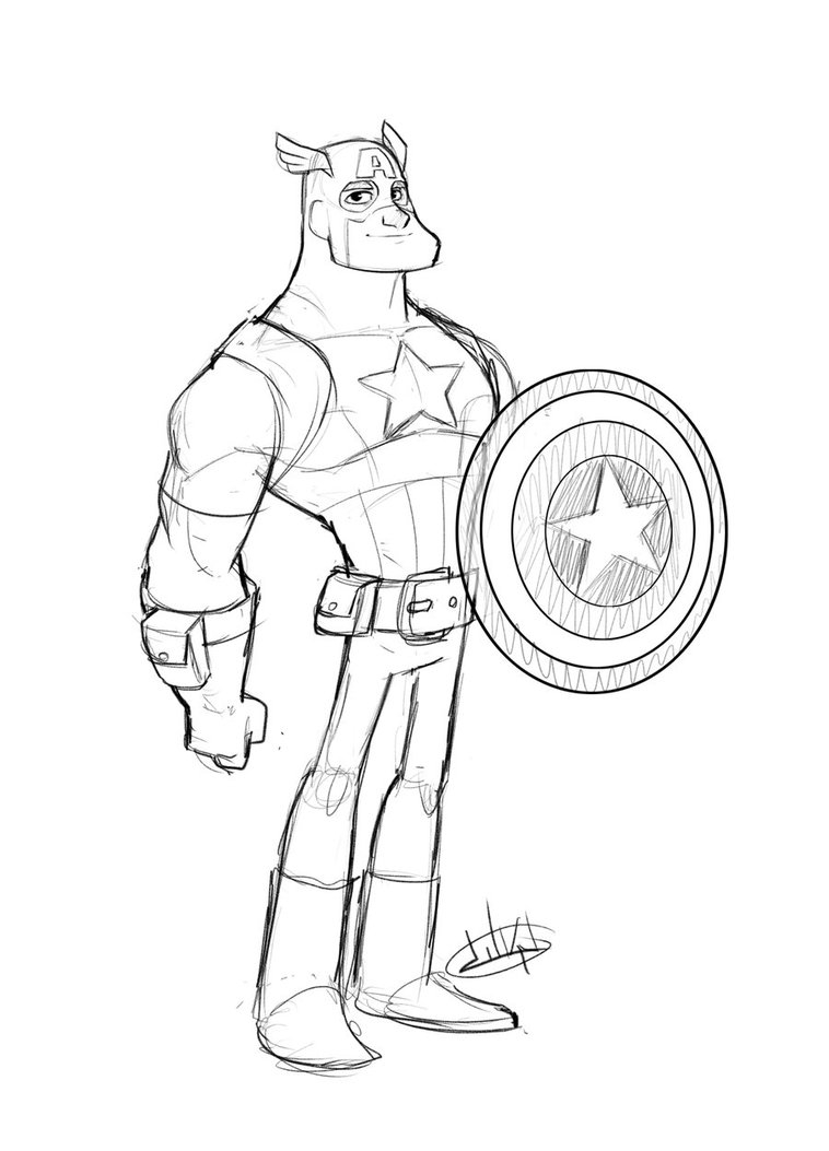 Coloriage de Captain America en position héroïque sur un fond dynamique