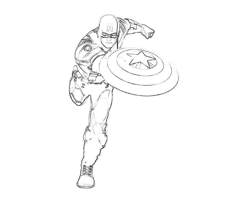 Captain America en pleine action avec son bouclier