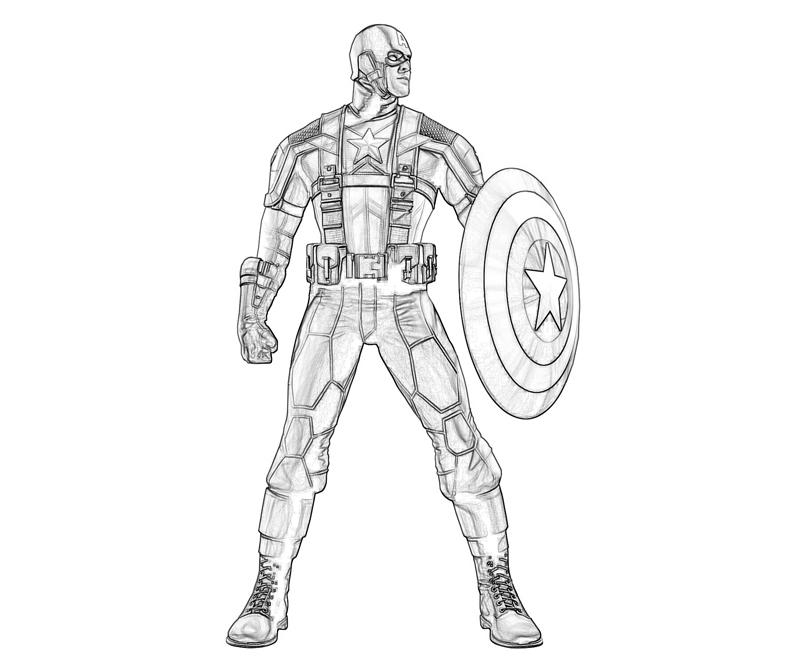 Coloriage de Captain America en pleine action avec son bouclier