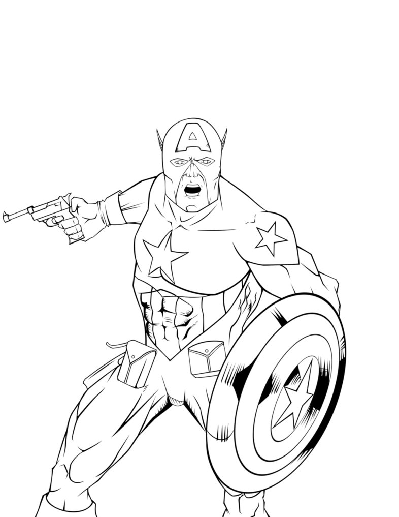 Captain America en pleine action face à un ennemi