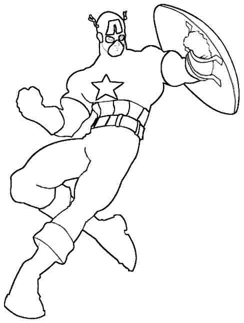 Captain America en pleine action, prêt à défendre le bien