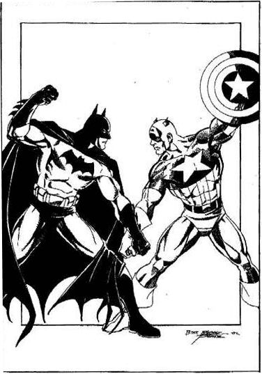 Coloriage de Captain America en pleine action avec son bouclier