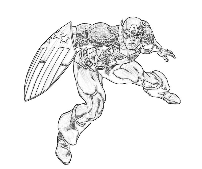Coloriage de Captain America prêt à combattre dans un décor urbain Coloriage de Captain America prêt à combattre dans un décor urbain
