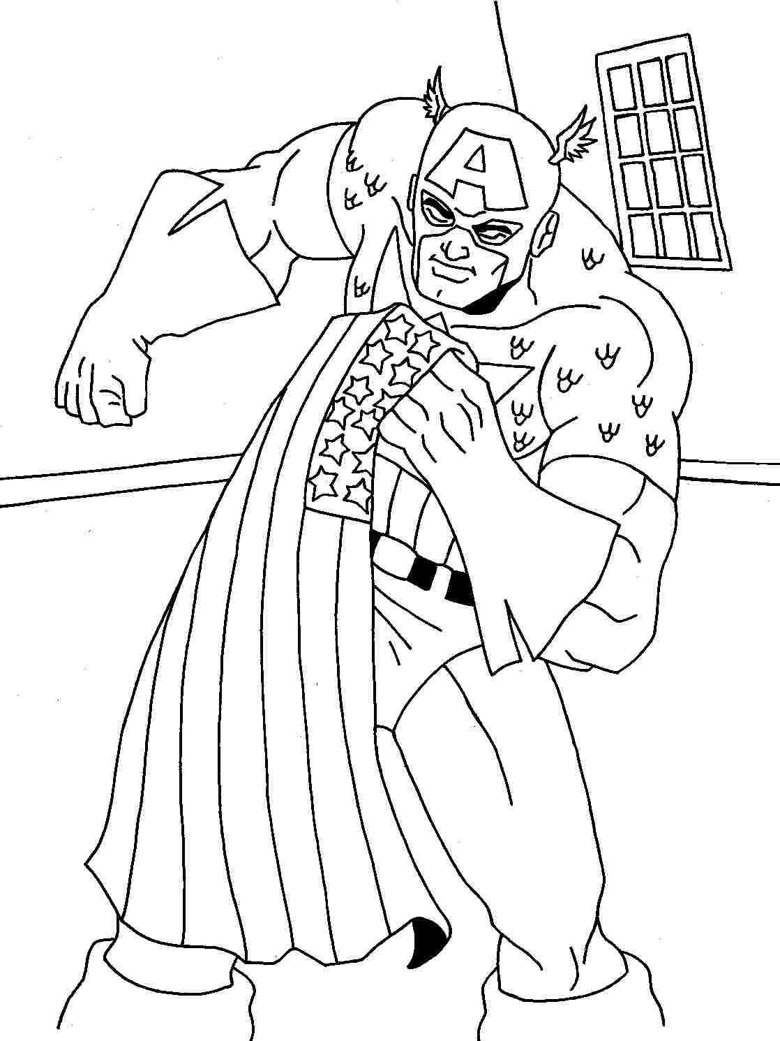 Captain America en pleine action face à un ennemi