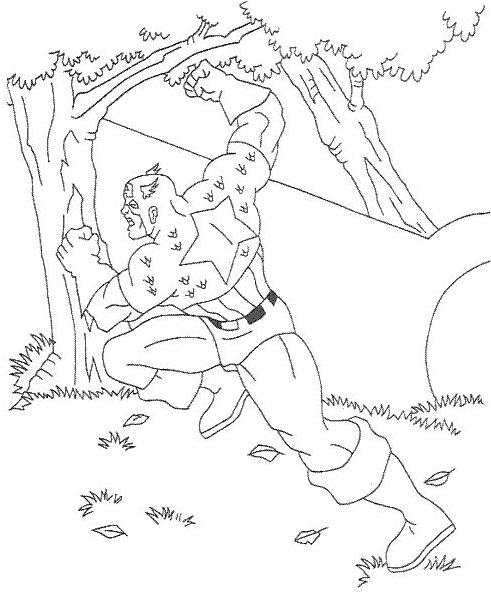 Coloriage du Captain America en pleine action avec son bouclier