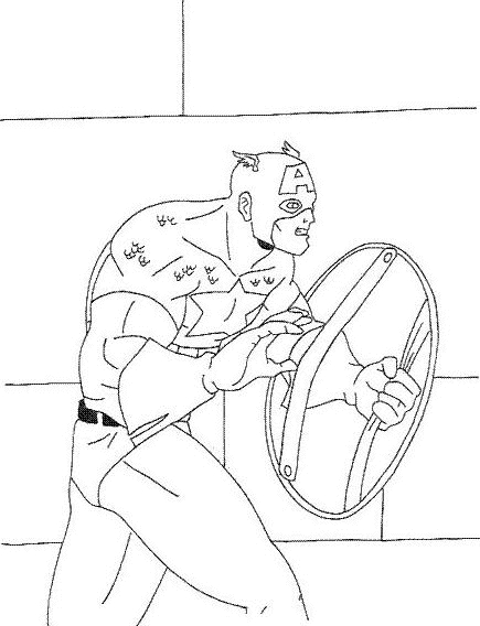 Captain America en pleine action sur fond urbain