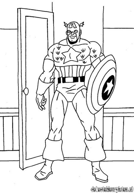 Captain America prêt à combattre avec son bouclier sous un ciel étoilé
