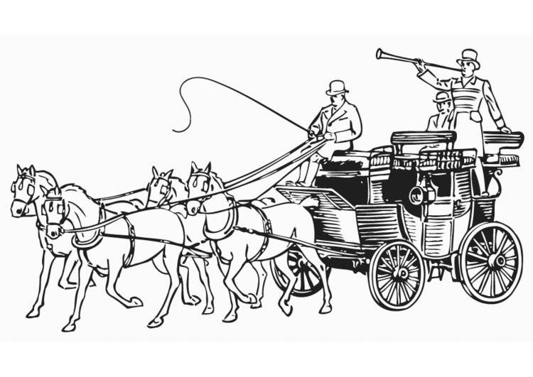 Un carrosse élégant tiré par des chevaux dans un cadre naturel