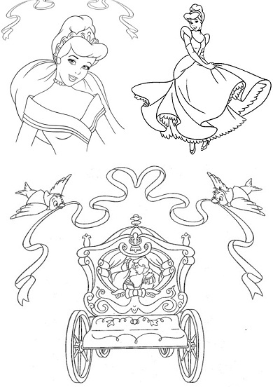 Coloriage d'un carrosse majestueux dans un décor de conte