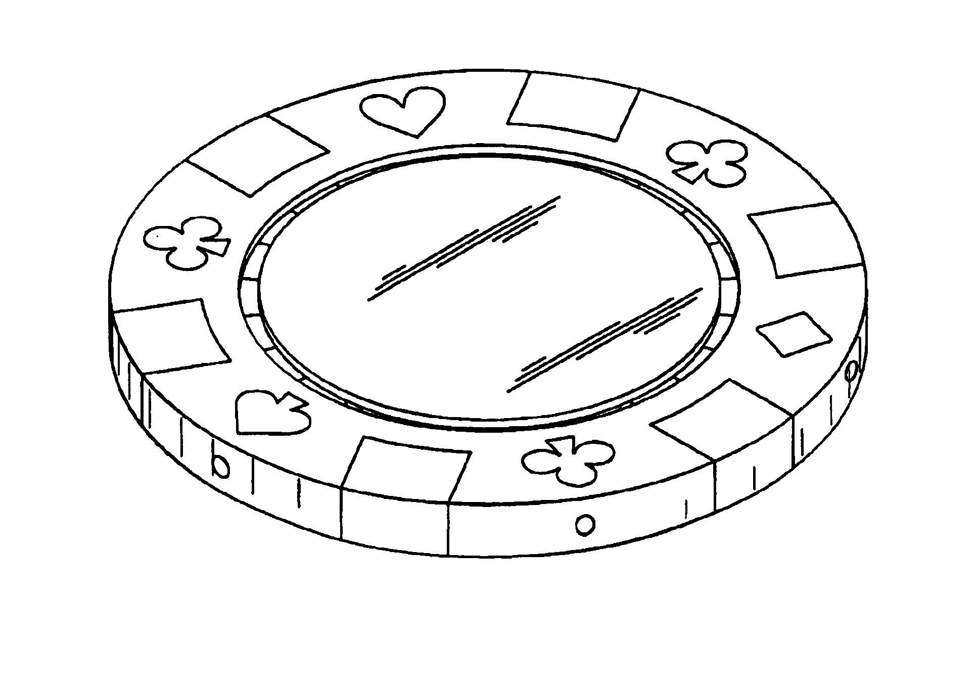 Coloriage d'un casino avec des machines à sous et des jetons