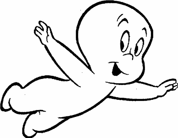 Casper, le fantôme amical, flottant au-dessus d'un cimetière