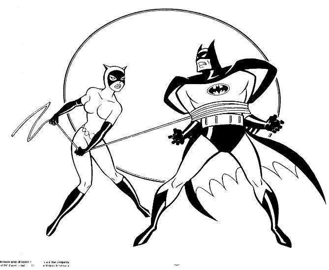 Coloriage de Catwoman en pleine action, au cœur d’une ville stylisée Coloriage de Catwoman en pleine action, au cœur d’une ville stylisée