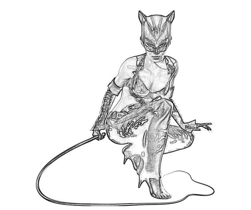 Catwoman en pleine action dans une posture dynamique Catwoman en pleine action dans une posture dynamique