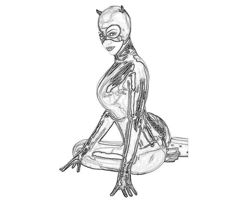 Catwoman en pleine action avec son environnement urbain Catwoman en pleine action avec son environnement urbain