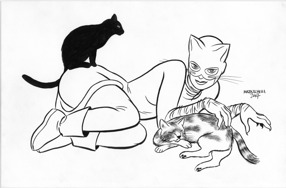 Catwoman en pleine action dans un décor urbain Catwoman en pleine action dans un décor urbain