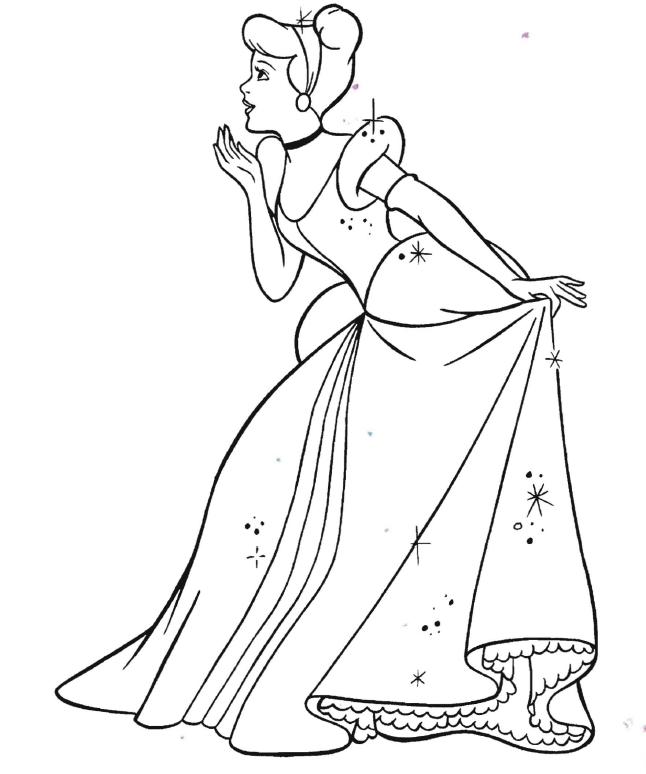 Cendrillon et sa robe au bal dans un décor de rêve