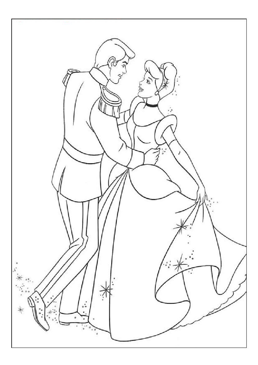 Cendrillon dans sa robe de bal, entourée d'éléments féeriques