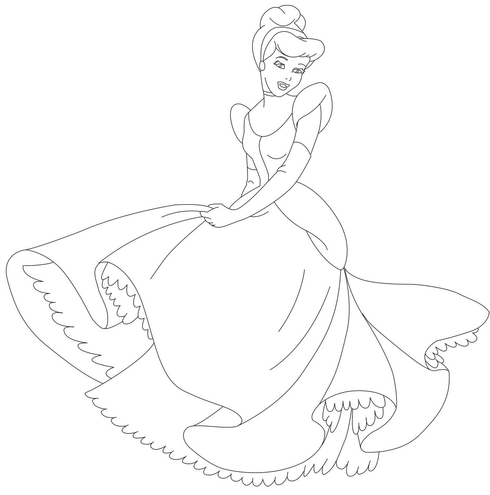 Cendrillon dans sa robe de bal au milieu des étoiles