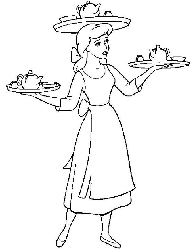 Cendrillon dans sa robe de bal, attendant sa transformation