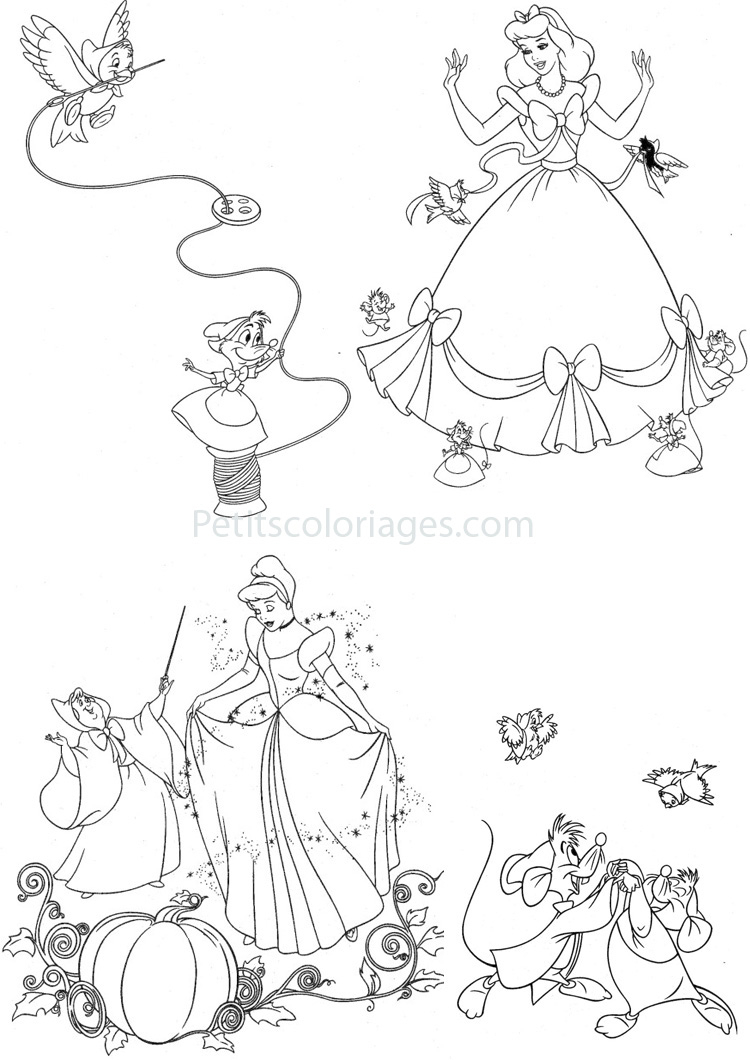 Cendrillon dans sa robe de bal, attendant à l'entrée du palais