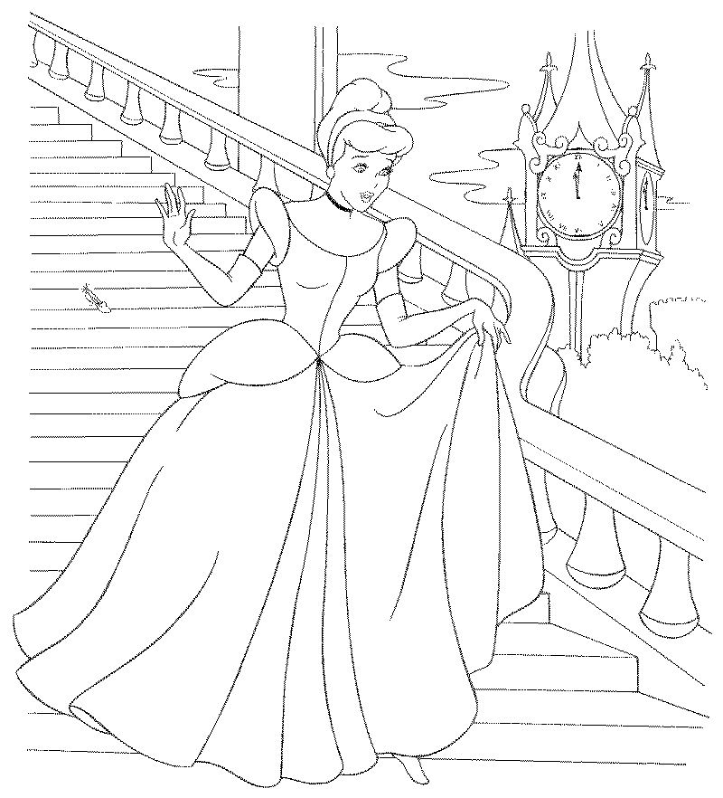 Cendrillon au bal, vêtue de sa belle robe