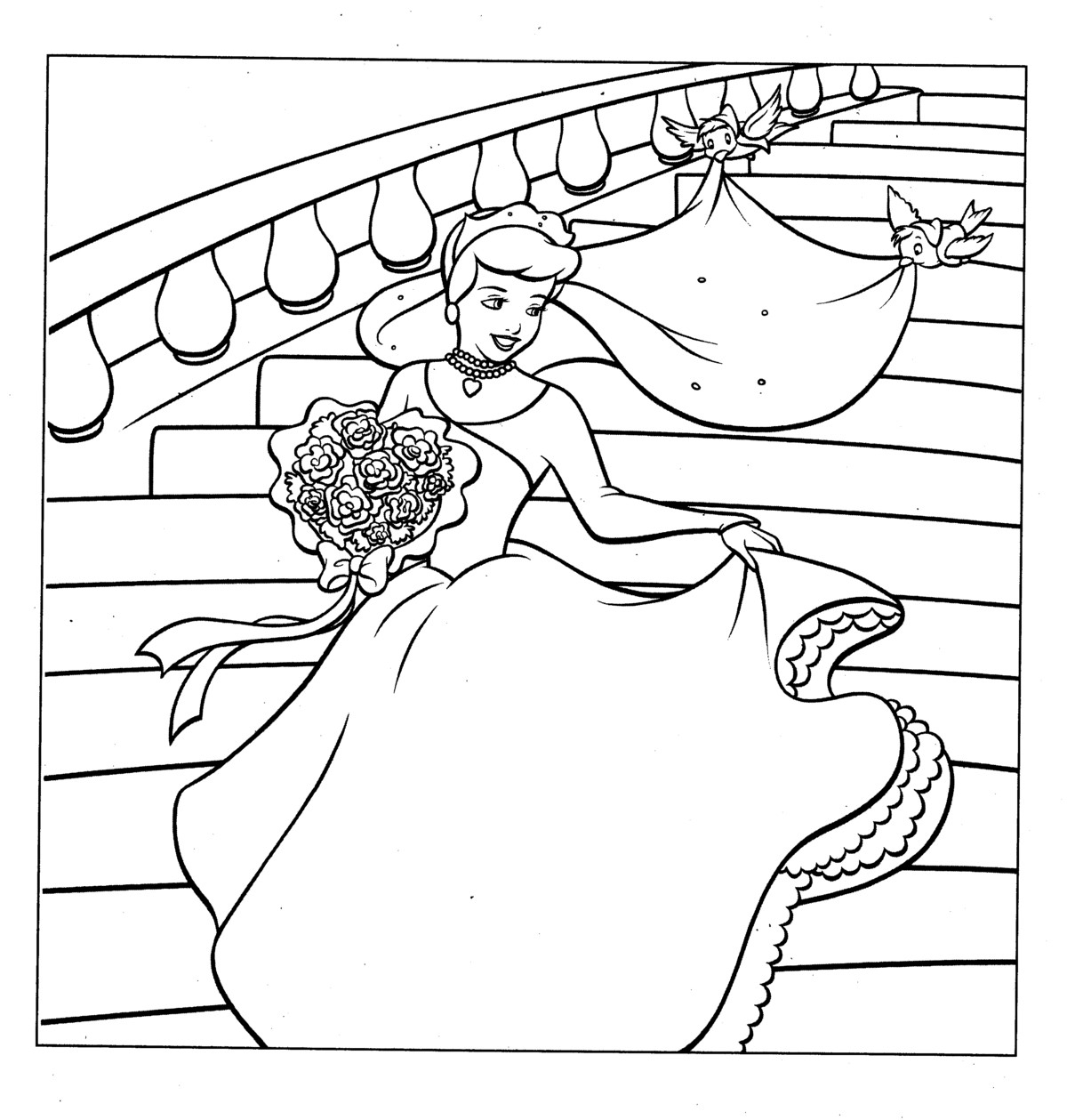 Cendrillon en robe de bal dans un jardin enchanteur