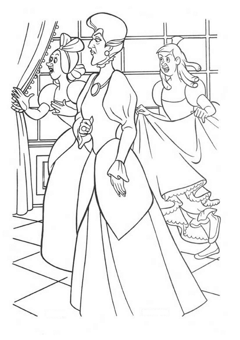 Cendrillon dans sa robe de bal, au milieu du château