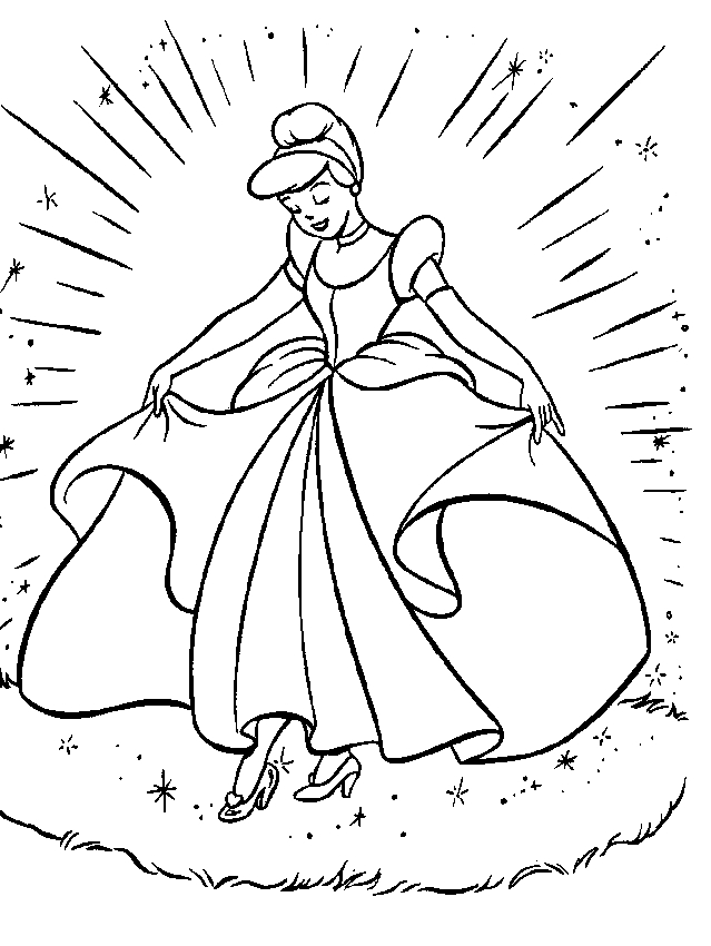 Cendrillon se prépare pour le bal dans sa robe de gala