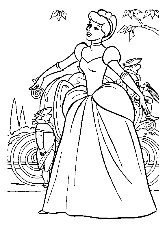 Cendrillon dans sa robe de bal au milieu du château