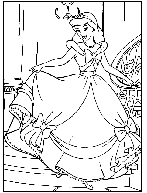 Cendrillon en train de danser dans sa robe de bal