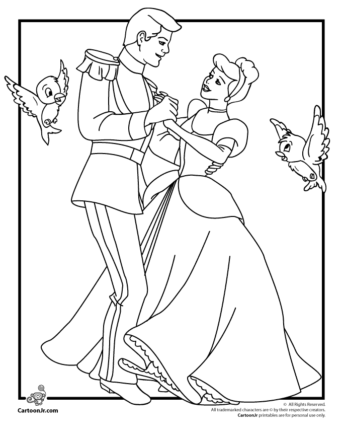 Cendrillon dans sa robe de bal, prête à danser