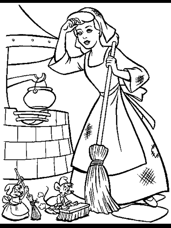 Cendrillon en train de danser au bal, entourée de ses amies