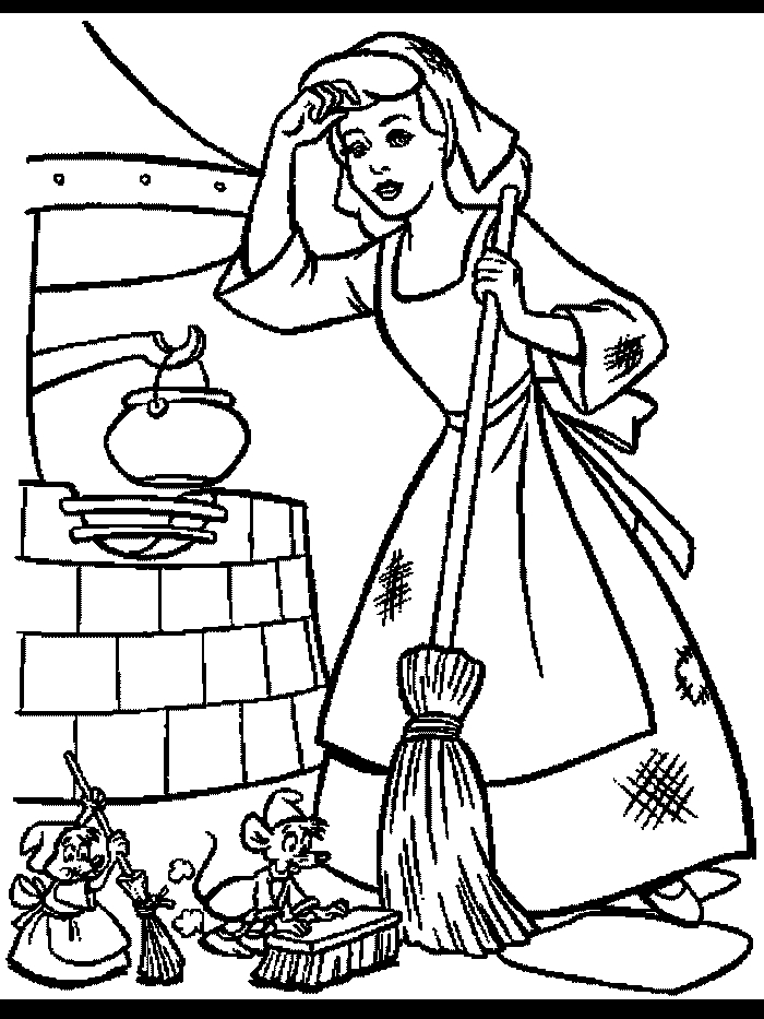 Cendrillon dans sa magnifique robe au bal, entourée d'éléments du conte