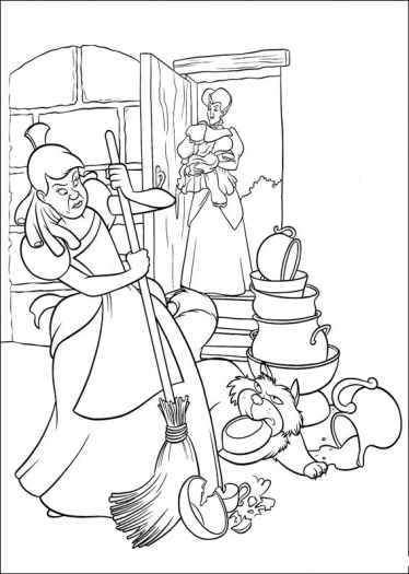 Cendrillon se prépare pour le bal dans sa robe élégante
