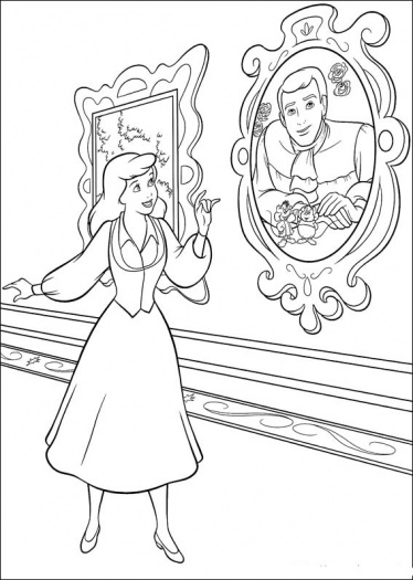 Cendrillon dans sa belle robe au bal avec des éléments de décor féeriques