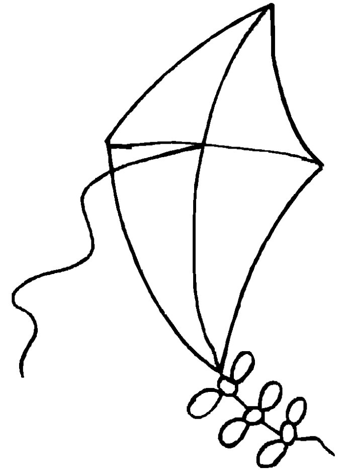 Coloriage d'un cerf-volant flottant dans le ciel