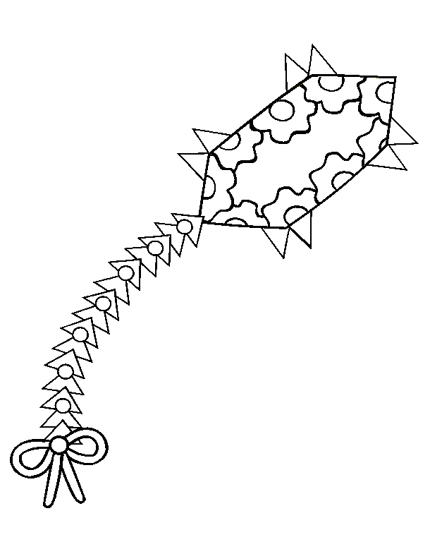 Coloriage d'un cerf-volant flottant dans un ciel dégagé